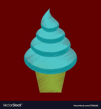 Flat shading style icon ice cream cone vector image