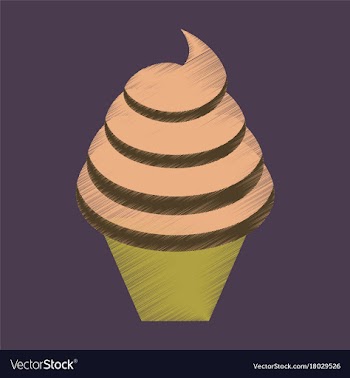 Flat shading style icon ice cream cone vector image