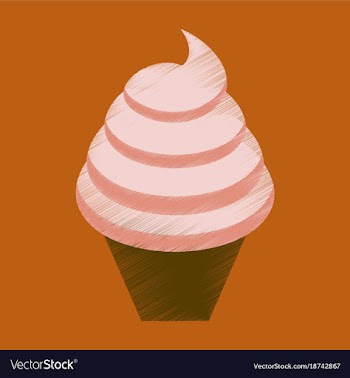 Flat shading style icon ice cream cone vector image