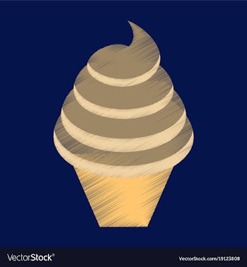 Flat shading style icon ice cream cone vector image
