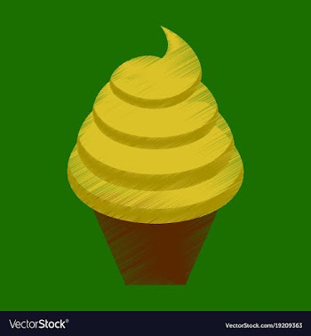 Flat shading style icon ice cream cone vector image