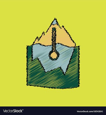 Flat shading style icon iceberg and thermometer vector image