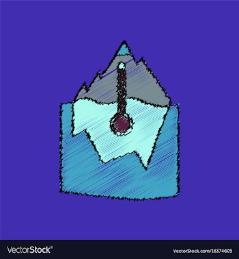 Flat shading style icon iceberg and thermometer vector image