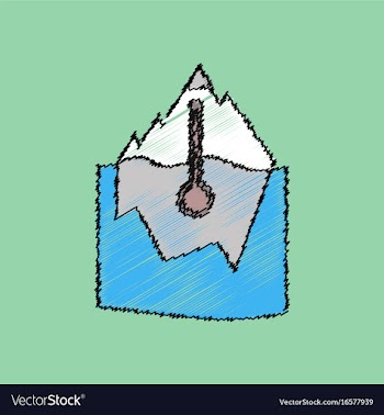 Flat shading style icon iceberg and thermometer vector image