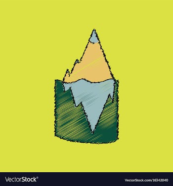 Flat shading style icon iceberg in water vector image