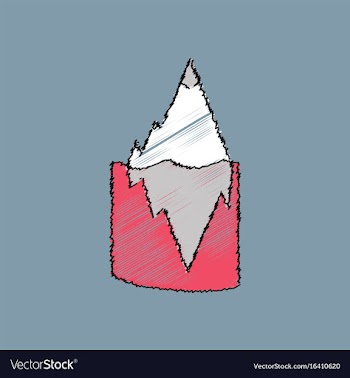 Flat shading style icon iceberg in water vector image