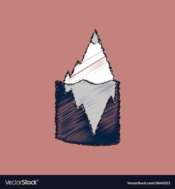 Flat shading style icon iceberg in water vector image