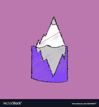 Flat shading style icon iceberg in water vector image