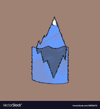 Flat shading style icon iceberg in water vector image