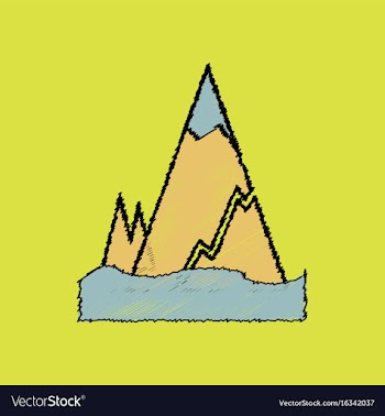 Flat shading style icon iceberg with crack vector image
