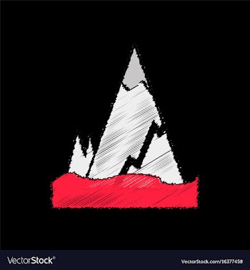 Flat shading style icon iceberg with crack vector image