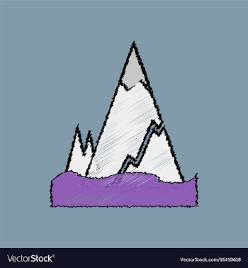 Flat shading style icon iceberg with crack vector image