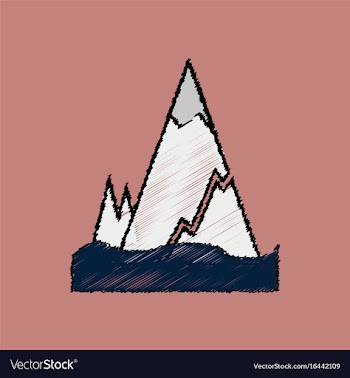 Flat shading style icon iceberg with crack vector image