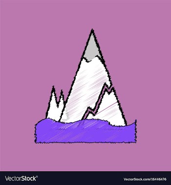 Flat shading style icon iceberg with crack vector image