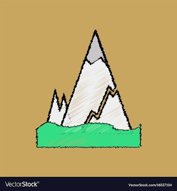 Flat shading style icon iceberg with crack vector image