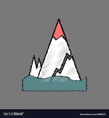 Flat shading style icon iceberg with crack vector image