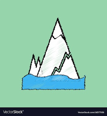 Flat shading style icon iceberg with crack vector image