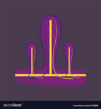 Flat shading style icon intestinal villi vector image