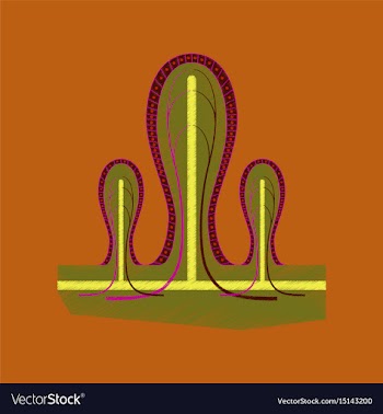 Flat shading style icon intestinal villi vector image