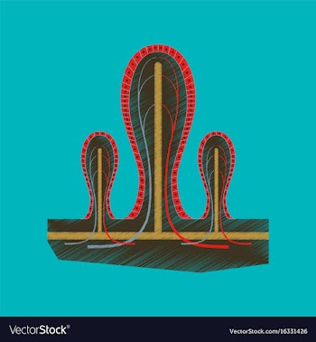 Flat shading style icon intestinal villi vector image