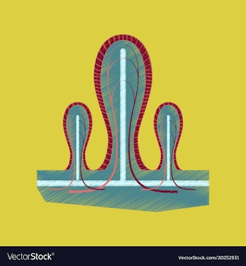 Flat shading style icon intestinal villi vector image