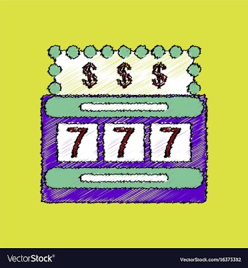 Flat shading style icon jackpot machine casino vector image