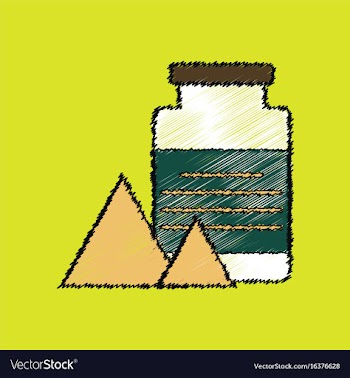 Flat shading style icon jar and pyramids vector image