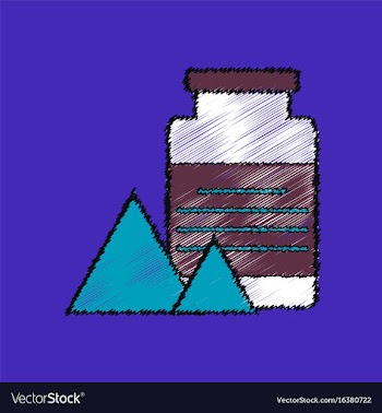 Flat shading style icon jar and pyramids vector image
