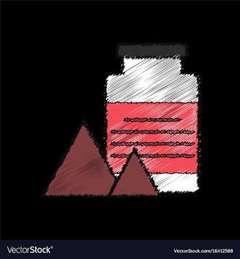 Flat shading style icon jar and pyramids vector image