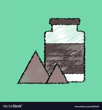 Flat shading style icon jar and pyramids vector image