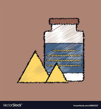 Flat shading style icon jar and pyramids vector image