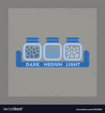 Flat shading style icon jar of coffee beans vector image