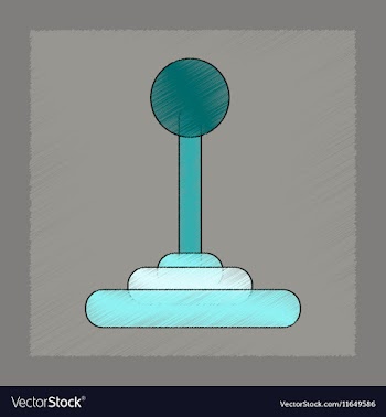 Flat shading style icon joystick vector image