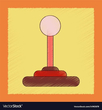 Flat shading style icon joystick vector image