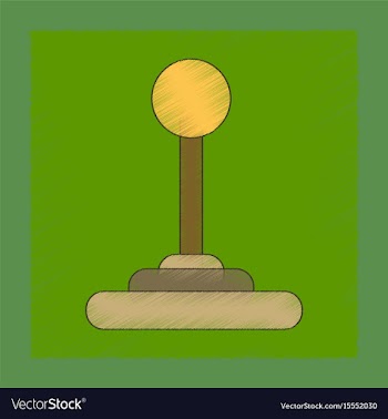Flat shading style icon joystick vector image
