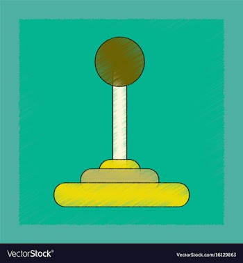 Flat shading style icon joystick vector image