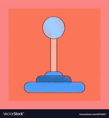 Flat shading style icon joystick vector image