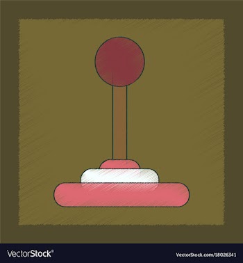 Flat shading style icon joystick vector image