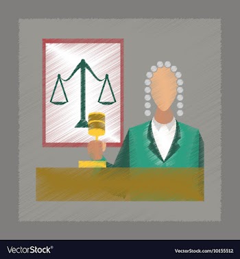 Flat shading style icon jurisdiction judge vector image