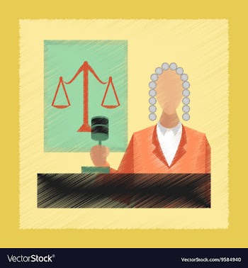 Flat shading style icon jurisdiction judge vector image