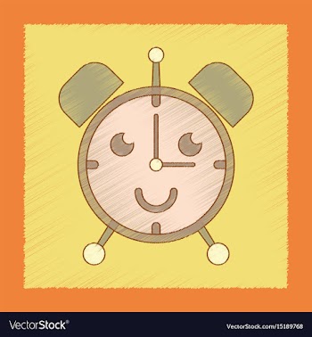 Flat shading style icon kids alarm clock vector image