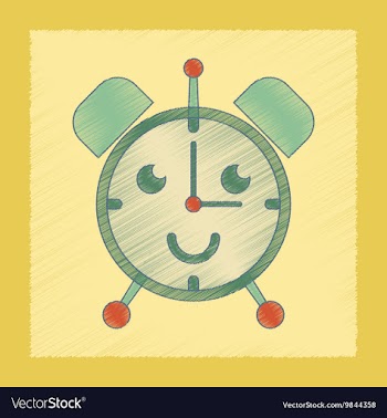 Flat shading style icon Kids alarm clock vector image