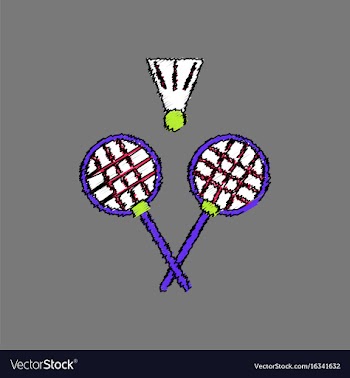 Flat shading style icon kids badminton vector image