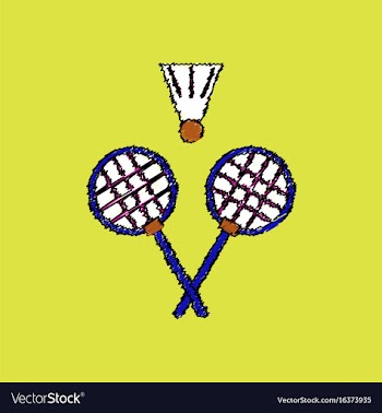Flat shading style icon kids badminton vector image