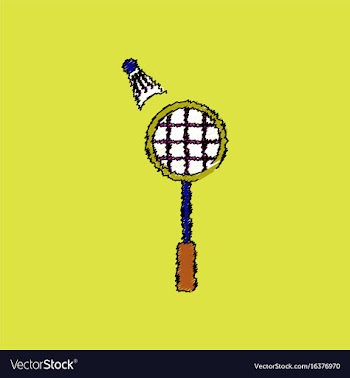 Flat shading style icon kids badminton vector image