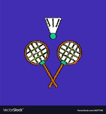 Flat shading style icon kids badminton vector image