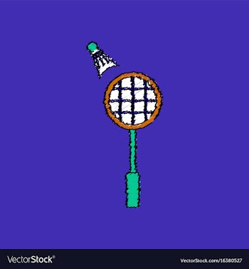 Flat shading style icon kids badminton vector image