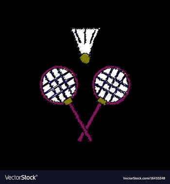Flat shading style icon kids badminton vector image