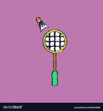 Flat shading style icon kids badminton vector image