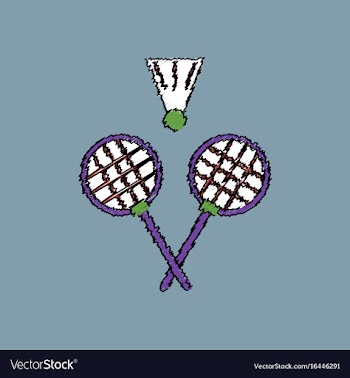 Flat shading style icon kids badminton vector image